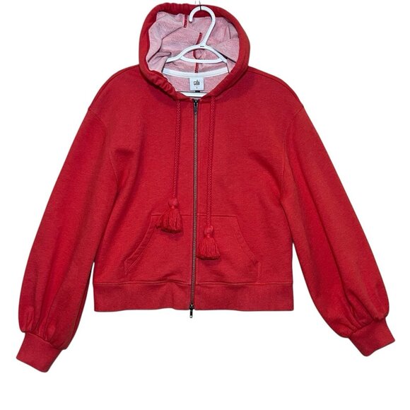 CAbi Tops - Cabi Deluxe Hoodie Jacket Size Small Women’s Orange Full Zipper Pockets Long Slv